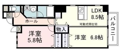 セントラルコート七間町の間取り画像