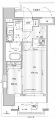 グランフォーレプライム箱崎の間取り画像