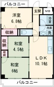 コウジィーコート忍ヶ丘の間取り画像