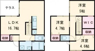 Unicube with terraceの間取り画像