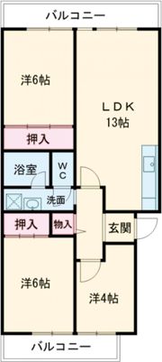 鈴が峰第5団地 6号棟の間取り画像