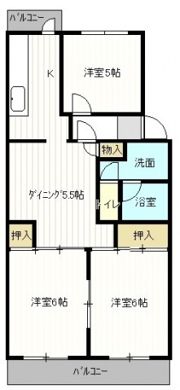 鈴が峰第5団地2号棟の間取り画像