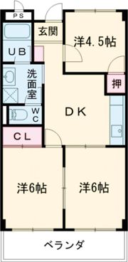 グレイスタウンMIWA A棟の間取り画像