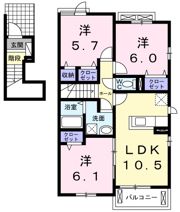 グリーン・ヒルズ Fの間取り画像