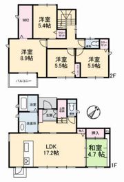 みどり坂5丁目13－30戸建ての間取り画像