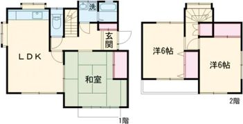 草花 貸家の間取り画像