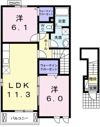 若葉Dの間取り画像