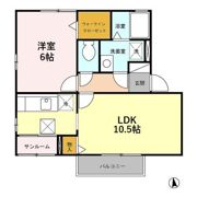 ウエスト ミエール Bの間取り画像