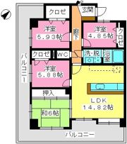 プロシード曰佐の間取り画像