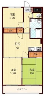 ロイヤルマンション中西の間取り画像