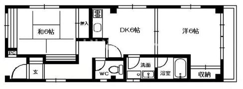 六軒町サンハイツの間取り画像