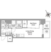 バウスフラッツ蔵前の間取り画像