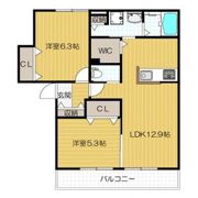 グランディール学園前の間取り画像