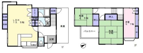 高塚新田貸家の間取り画像