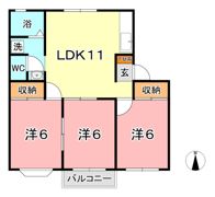 アパートメント明石Bの間取り画像