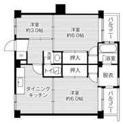 ビレッジハウス古賀3号棟の間取り画像