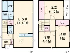サンラプロ永犬丸Ⅱ A棟の間取り画像