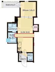 Luna terrace 近大前の間取り画像