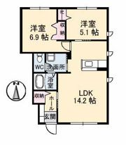 グランドメゾン片島 D棟の間取り画像