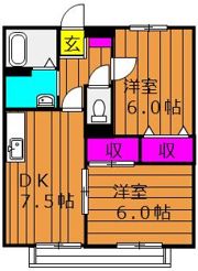 サンライフ玉島 Bの間取り画像