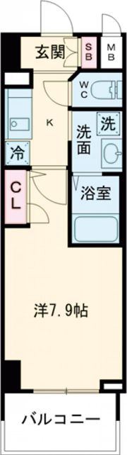 エスリード中山手県庁前の間取り画像