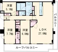 クレヴィア東生駒の間取り画像
