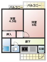 原コーポの間取り画像