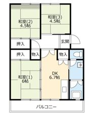 UR 泉南一丘団地 71棟の間取り画像