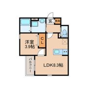 Crecia一宮Ⅱ(クレシアイチノミヤツー)の間取り画像