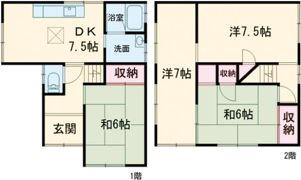 大和高田市蔵之宮町戸建の間取り画像