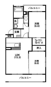 シャンテ高丘の間取り画像