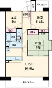 グランコープ津田A棟の間取り画像