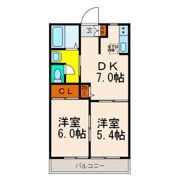 ルシェルブルー大城Aの間取り画像