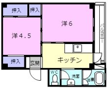 ビレッジハウス上野服部1号棟の間取り画像