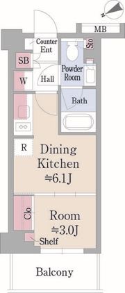 パークアクシス落合東中野の間取り画像