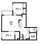 Lumiere Kotoni(ルミエールコトニ) 仮)GA-琴似2-7MS B棟の間取り画像