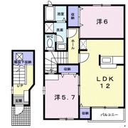 ハピネス長尾2の間取り画像