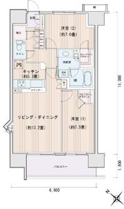 エスティメゾン豊洲レジデンスAの間取り画像