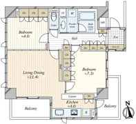 グランコピエ浅草雷門の間取り画像