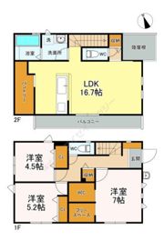 西国立戸建ての間取り画像