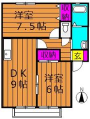 レイモンドサンヴィレッジA棟の間取り画像