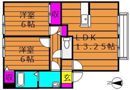 サンビレッジチェリオ Dの間取り画像