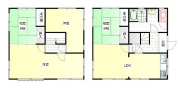 魚住町中尾貸家の間取り画像