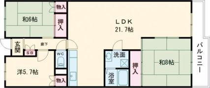 花の北ハイツAの間取り画像