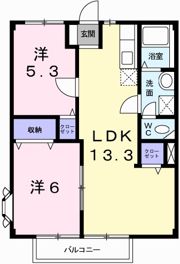 グリーンコーポ上柳Aの間取り画像