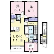 メゾンヴェール高田の間取り画像