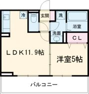 D-ROOM須屋（トリシア）の間取り画像