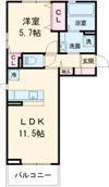D-ROOM須屋（トリシア）の間取り画像