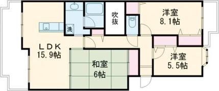 ヴェルナール学園前の間取り画像