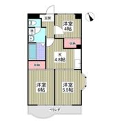 T.hamハイツ花園の間取り画像